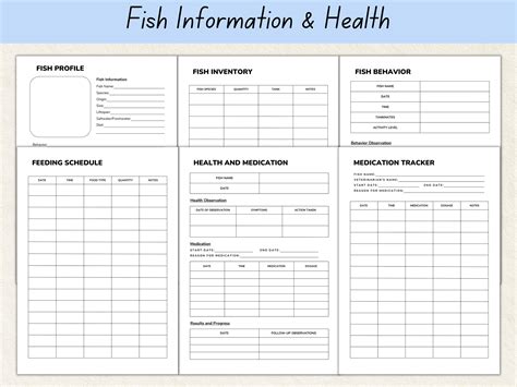 Fish Planner Bundle Aquarium Journal Printable Aquarium Logbook