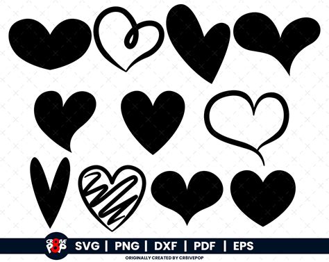 Herz Svg Bundle Herz Liebe SVG Doodle Herz Svg Handgezeichnetes Herz