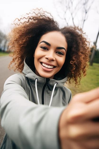 Premium Ai Image Shot Of A Fit Young Woman Taking Selfies While