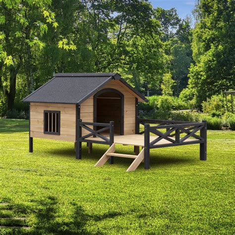 Dropship Outdoor Large Wooden Cabin House Style Wooden Dog Kennel With ...