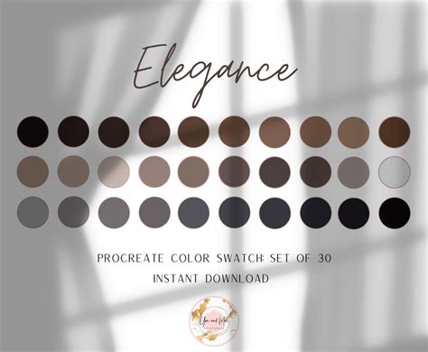 Elegance Procreate Palette Neutral Color Swatches Color Palette Ipad