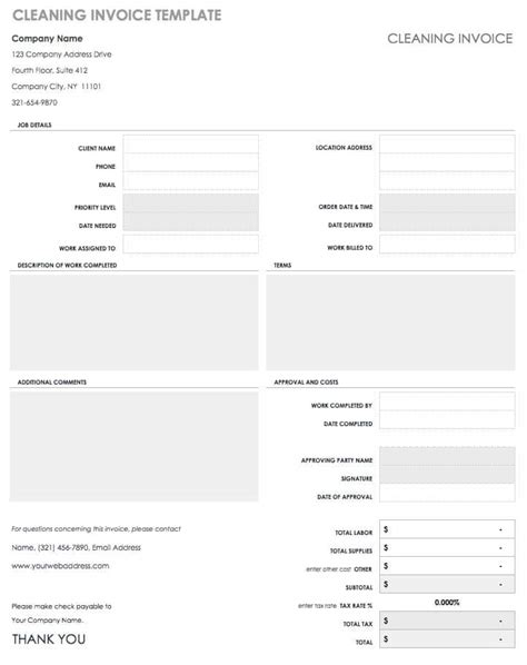 Free Invoice Templates Smartsheet