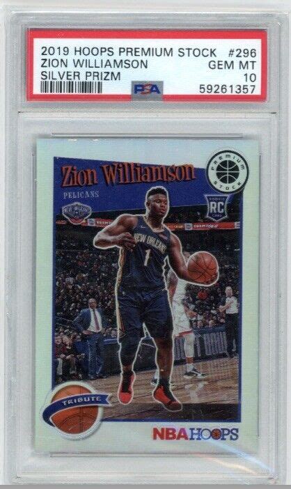 Nba Hoops Premium Stock Zion Williamson Silver Prizm Rc Psa