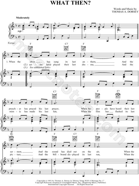 Mahalia Jackson What Then Sheet Music In F Major Download And Print