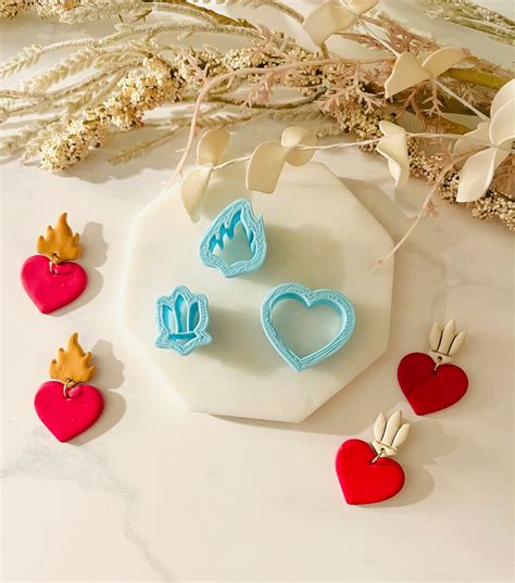 Sacred Heart Shape Clay Cutter Set Immaculate Heart Heart Stud Heart