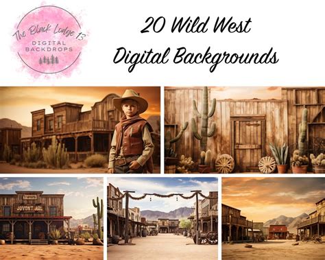 20 Wild West Themed Digital Backgrounds Instant Download - Etsy