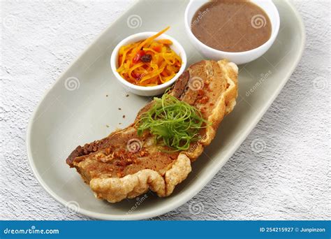 Freshly Cooked Filipino Food Called Bagnet Stock Image Image Of