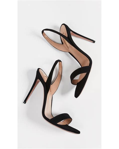 Aquazzura So Nude Suede Slingback Sandals In Black Lyst