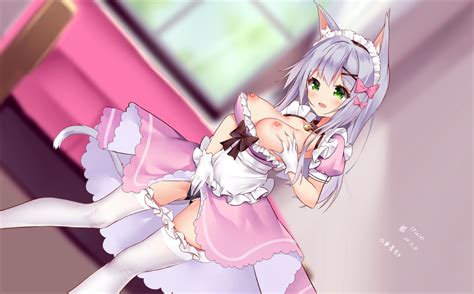 Rule 34 Animal Ears Apron Bell Bell Collar Blush Bow Breasts Breasts