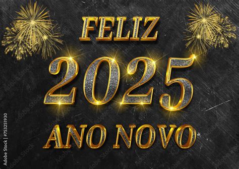 Cart O Ou Banner Para Desejar Um Feliz Ano Novo Em Ouro E Cinza Em