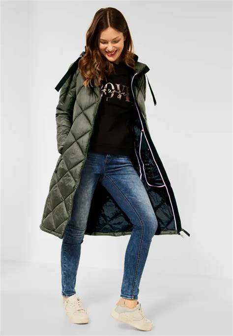 Street One Manteau L Aspect Matelass Pour Femmes En Vert Street One