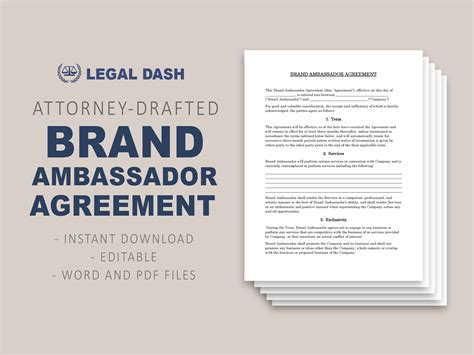 Influencer And Brand Ambassador Agreement Form Etsy Australia