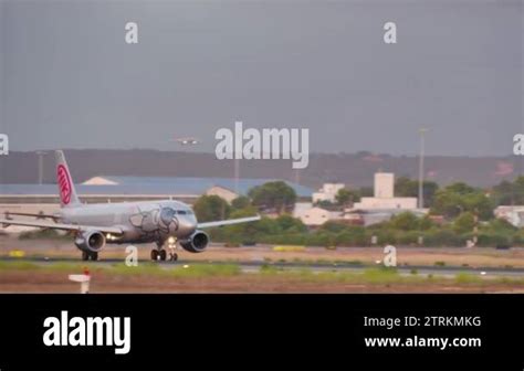 Airbus A320 Taking Off at Majorca Airport. Passenger airplane taking ...