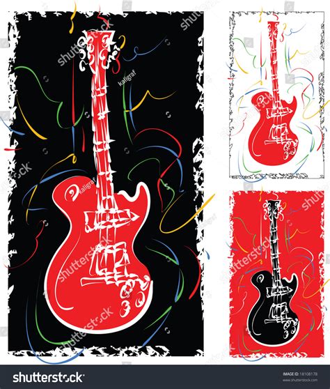 Grunge Guitar Stock Vector Illustration 18108178 Shutterstock