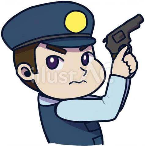 拳銃を構える男警察官イラスト No 22674689／無料イラストフリー素材なら「イラストac」