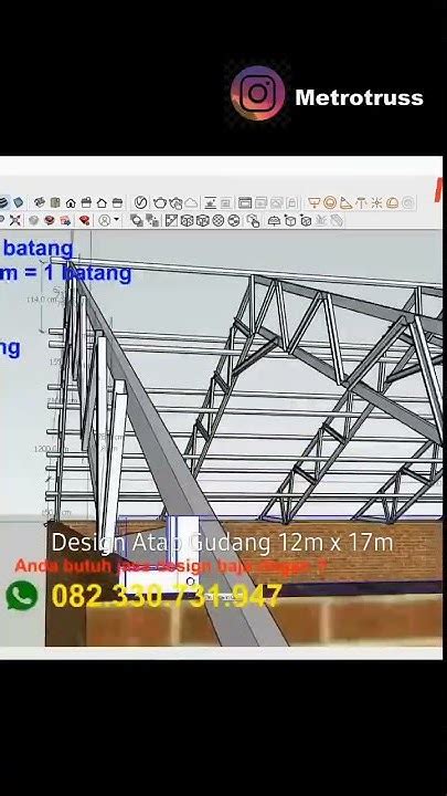 Rab And Design Atap Gudang 12m X 17m Youtube