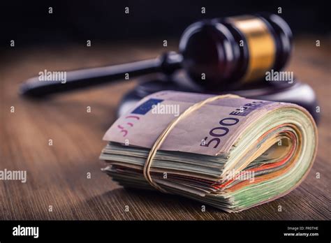 Judge S Hammer Gavel Justice And Euro Money Euro Currency Court