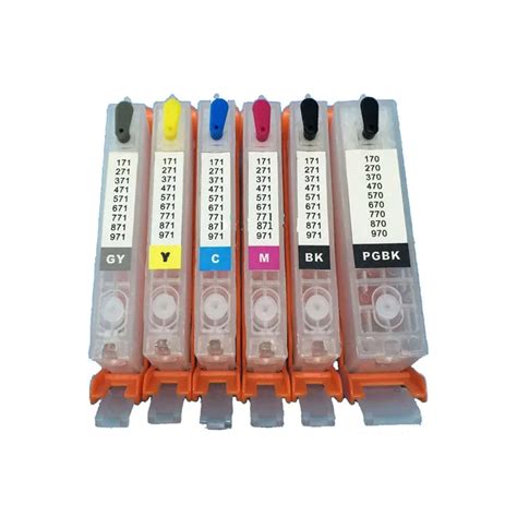 6PC PGI270 CLI271 Refillable Ink Cartridge Pgi 270 For Canon PIXMA