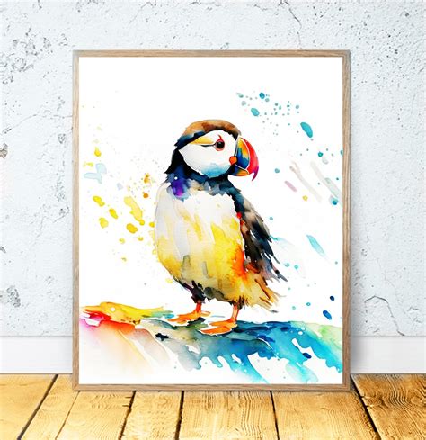 Puffin Watercolor PRINTABLE ART Puffin Print Puffin Download Puffin ...