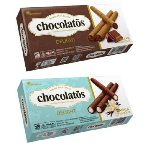 Jual Wafer Roll Chocolatos Delight Rasa COKLAT VANILA COKLAT 90gr Di