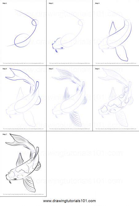 Koi Fish Drawing Step By Step In Koi Fish Drawing Fish