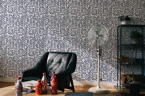 Maze Line Art Wallpaper Peel And Stick Or Non Pasted