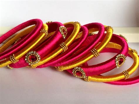 Silk Thread Bangles Indian Bangles For Traditional Wear | Etsy