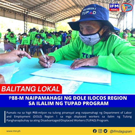 M Naipamahagi Ng Dole Ilocos Region Sa Ilalim Ng Tupad Program