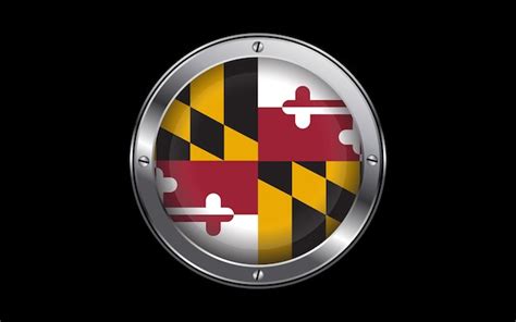Premium Vector Maryland State Flag 3d Badge Vector Illustration