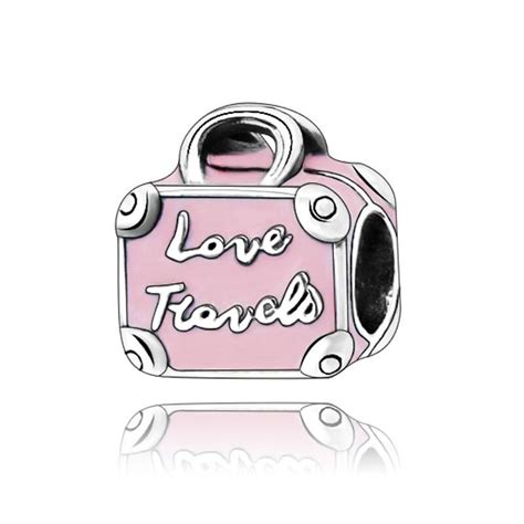 Pink Travel Bag Collection Charm Dangle Genuine 925 Sterling Silver