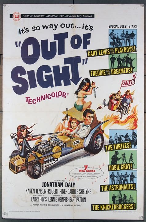 Original Out Of Sight (1966) movie poster in G condition for $50.00