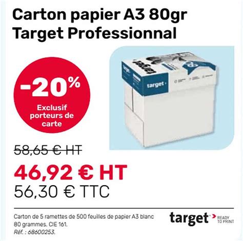 Promo Carton Papier A Gr Target Professionnal Chez Office Depot