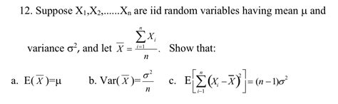 Solved 12 Suppose X1x2xn Are Iid Random Variables