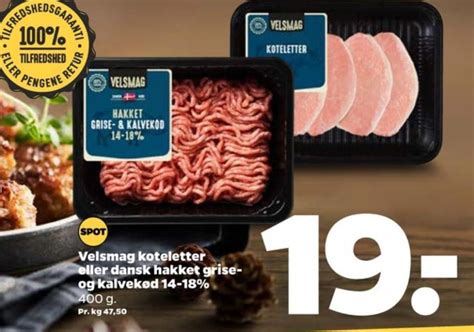 Velsmag Hakket kalv og grisekød Netto december 2022 Alle Tilbudsavis