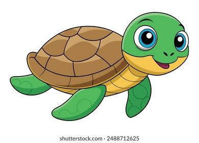 Cute Turtle Vector Illustration Cartoon Clipart Stock Vector (Royalty ...