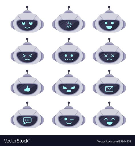 Chatbot avatar set technology chat cute symbol Vector Image