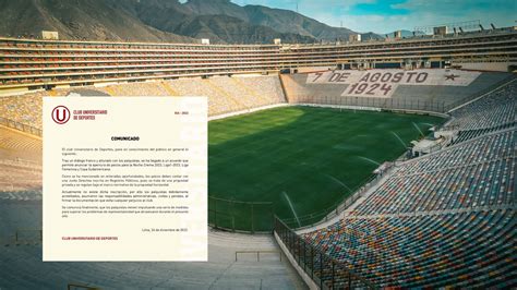 Universitario Confirmó Habilitación De Palcos Del Estadio Monumental