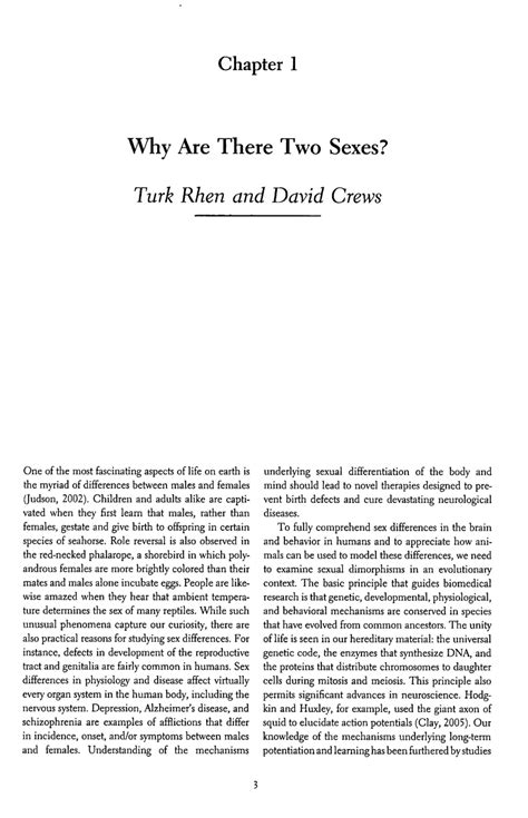 Pdf Turk Rhen And David Crews 2007 Why Are There Two Sexes In Sex