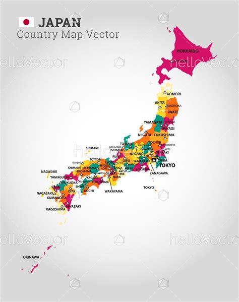 Detailed Map Of Japan Vector Illustration Download Graphics And Vectors