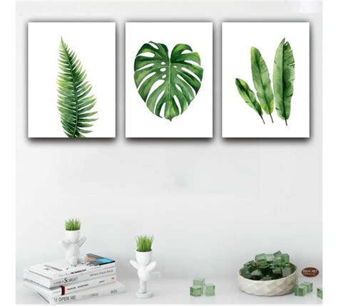 Cuadros Decorativos Estilo Nórdico Tipo Acuarela 3pz 30x40 Meses Sin Intereses