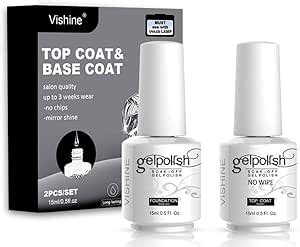 Vishine Duo Base Coat No Wipe Top Semi Permanent Uv Led Soak Off Nail