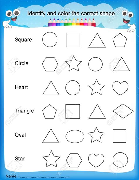 Shapes And Colors Esl Worksheet | Coloring Worksheets