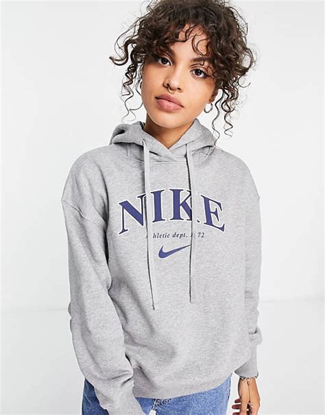 Nike Athletics Sweat à Capuche Unisexe Rétro En Polaire Gris