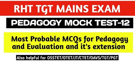 Most Probable Pedagogy Mcqs Mock Test Ossc Rht Tgt Osstet Jt Otet