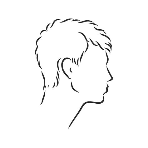 Premium Vector Outline Side Profile Of A Human Male Head Male