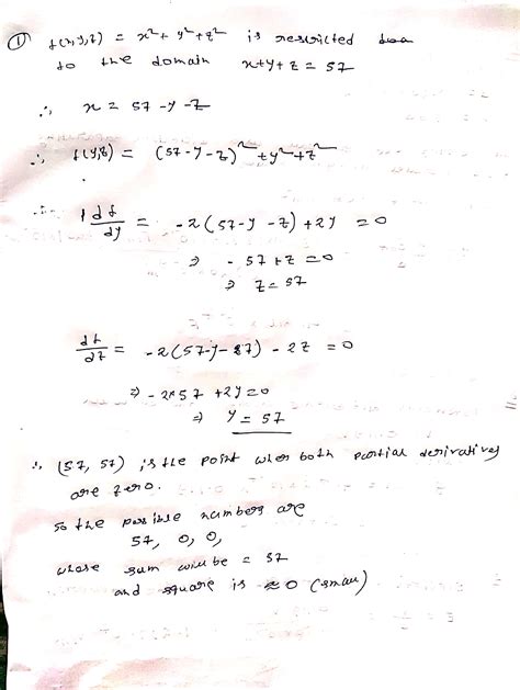 Solved 1 Use Lagrange Multipliers To Find Three Positive Numbers