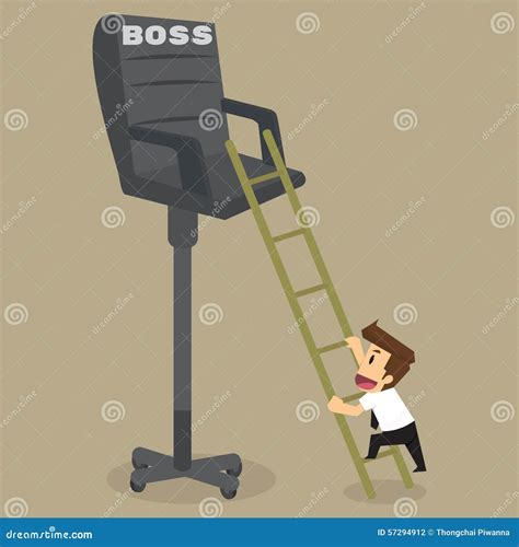 Businessman Climb Up Ladder Stairs Concept Business Man Sky Clouds