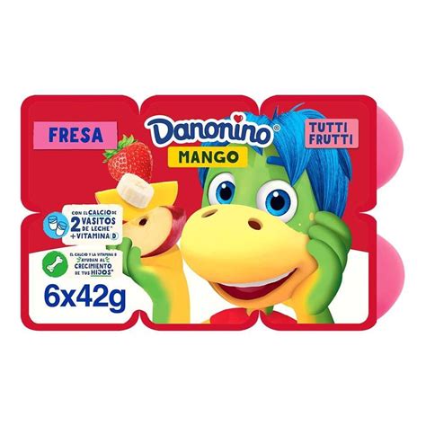 Queso Petit Suisse Danonino Sabor Fresa Mango Y Tutti Frutti Pzas De