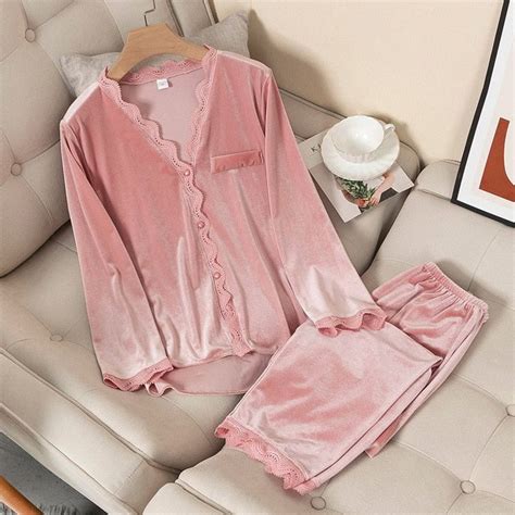 Trizchlor Back To College Velvet Pajamas Women Autumn Winter Sleepwear