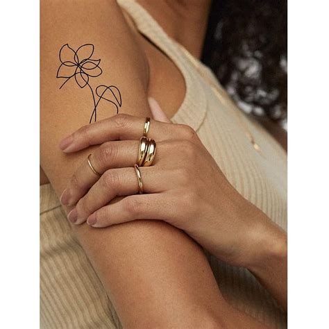 Cargen Minimalist Temporary Tattoo Flower Art Abstract Oneline Realistic Tattoos For Women Girls